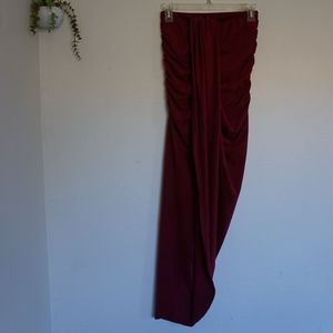 Windsor Burgundy High Low Dress Skirt